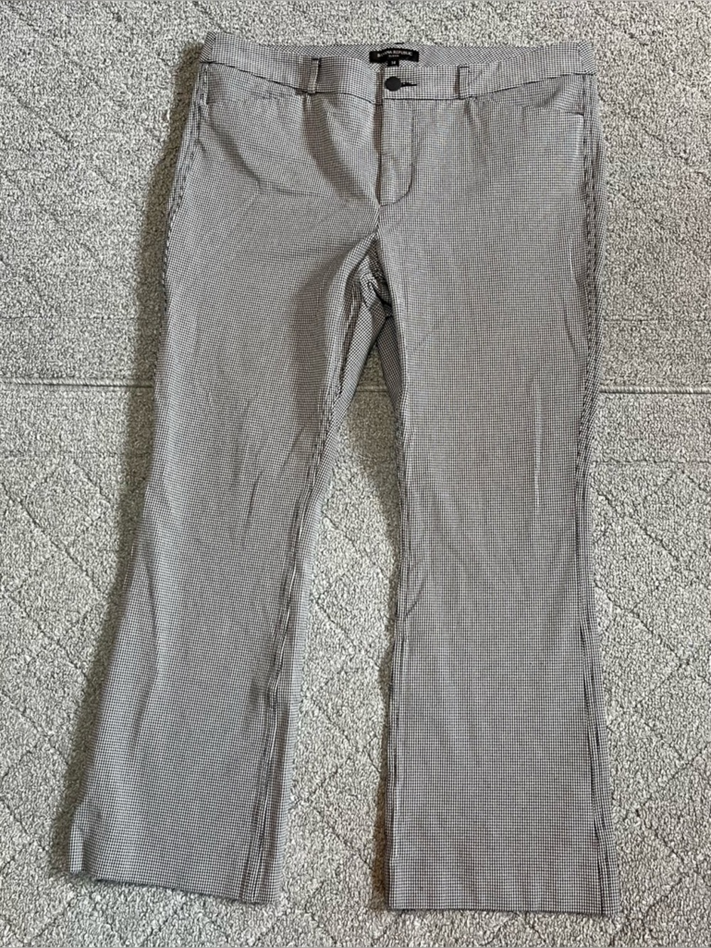 Banana Republic Sloan Houndstooth Bootcut Pants Womens Size 14 Cotton Blend